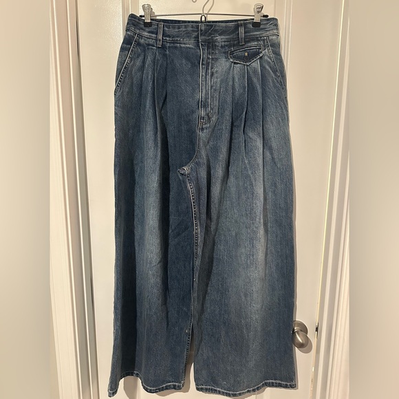 Tibi Triple Pleat Jeans in Classic Blue - Picture 2 of 8